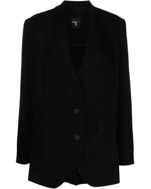Tessitura Kimono-Style Long-Sleeve Blazer - Black