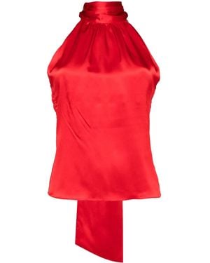 Alejandra Alonso Rojas Top Met Veterdetail - Rood