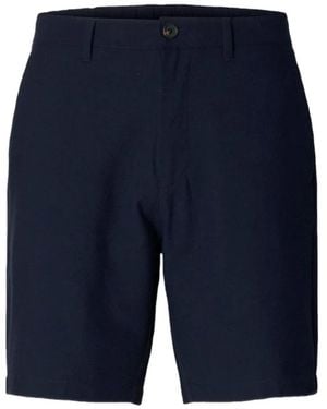 SELECTED Seersucker Shorts - Blue