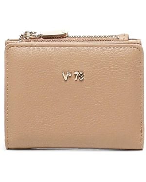 V73 Lettering Zip Wallet - Natural
