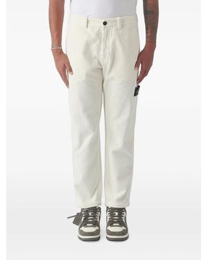 Stone Island 3100059 Organic Cotton Corduroy 800 Chino Trousers - White