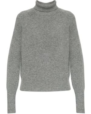Victoria Beckham Roll-Neck Logo-Detailed Jumper - Grey