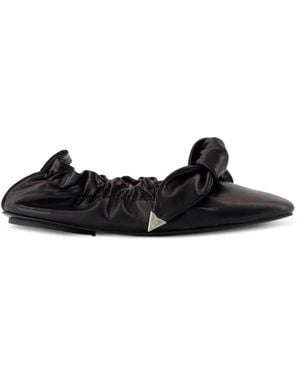 Toga Ruched-Detail Ballet Flats - Negro