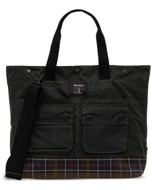 Barbour Logo-Patch Tote Bag - Black