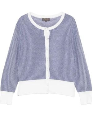 N.Peal Cashmere Jacquard Cardigan - Purple