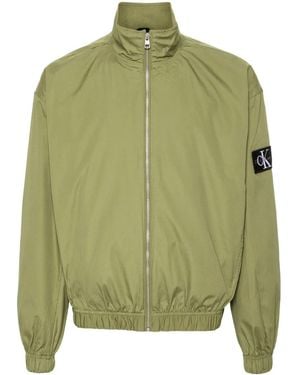 Calvin Klein Logo-Patch Bomber Jacket - Green