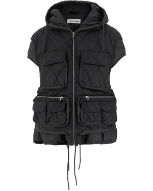 Ienki Ienki Gilet Ember Trapuntato Con Cappuccio - Nero