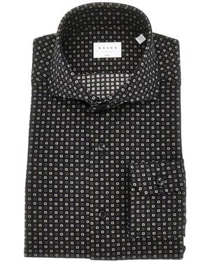Xacus Geometric-Print Active Shirt - Black