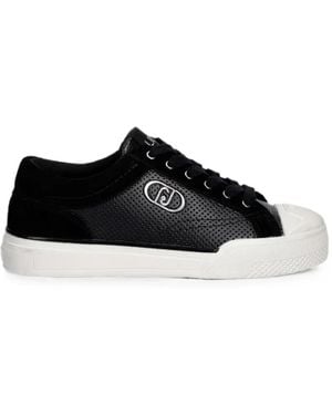 Liu Jo Perforated Logo-Plaque Sneakers - Black
