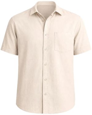 Vince Short-Sleeved Button-Down Shirt - Natural
