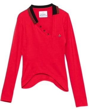 Vivienne Westwood Glory Asymmetric-Collar Polo Shirt - Red