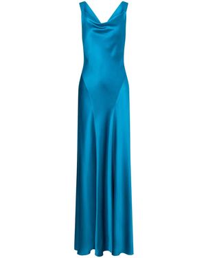 Alberta Ferretti Abito Da Sera Con Scollo Drappeggiato - Blu