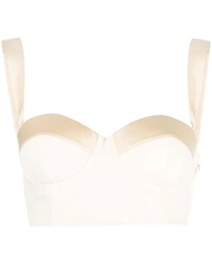 Moschino Cropped Tank Top - White