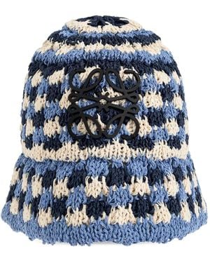 Loewe Cappello Bucket Con Motivo Anagram - Blu