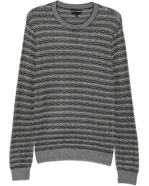 Emporio Armani Horizontal-Stripe Jumper - Grey