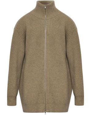 MM6 by Maison Margiela Ribbed Zip-Up Jacket - Natural