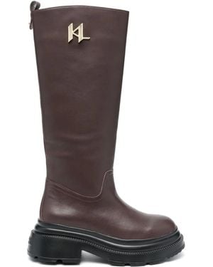 KARL LAGERFELD Danton Knee-High Riding Boots - Brown