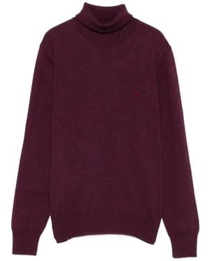 Etro Embroidered-Logo Sweater - Purple