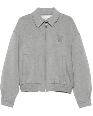 GIUSEPPE DI MORABITO Zip Logo Jacket - Grey