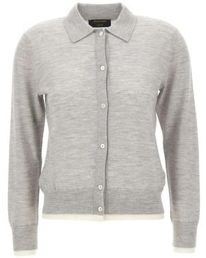 Gran Sasso Button-Front Long-Sleeve Cardigan - Grey