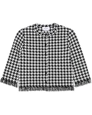 McQueen Houndstooth-Pattern Jacket - Black