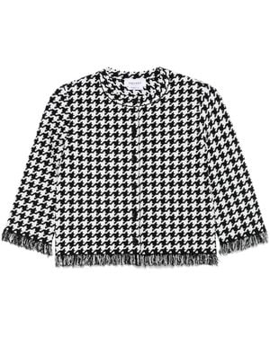 McQueen Jacke Mit Hahnentrittmuster - Schwarz