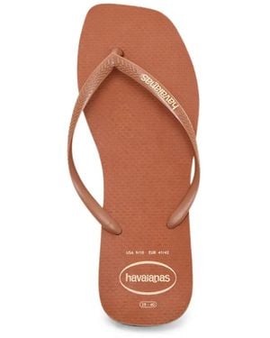 Havaianas Logo-Lettering Flip-Flops - Orange