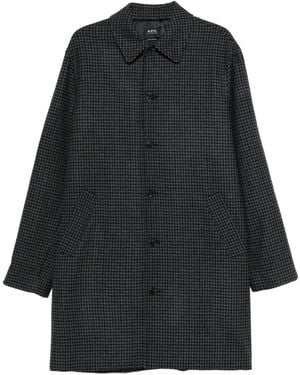 A.P.C. Mantel mit Hahnentrittmuster - Schwarz
