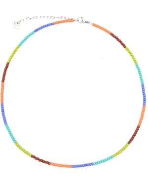 COLLANINE COLORATE Mini Colourblock Beaded Necklace - Metallic