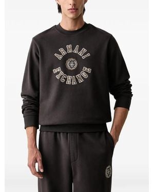 ARMANI EXCHANGE Pullover Mit Logo-Patch - Schwarz