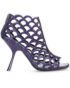 Sergio Rossi Mermaid Leather Cage Sandals - Blue