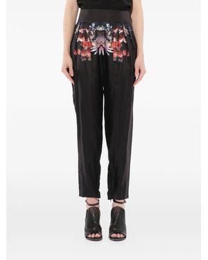 Givenchy Floral-Print Pleated Pants - Black