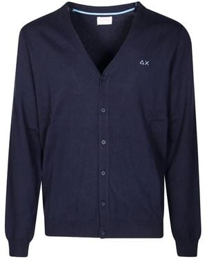 Sun 68 Wool-Cotton-Blend Cardigan - Blue