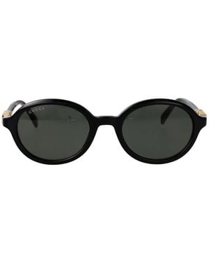 Gucci Oval Logo Sunglasses - Black
