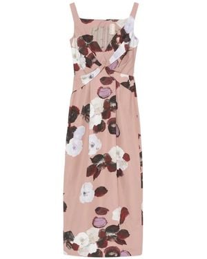 Antonio Marras Floral-Print Twist-Detail Dress - Pink