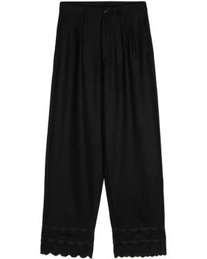Bode Scallop-Detailing Wool Pants - Black