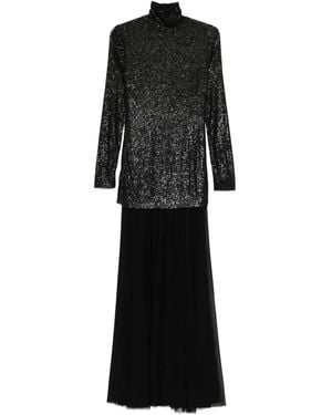 Norma Kamali Avondjurk Met Pailletten En Col - Zwart