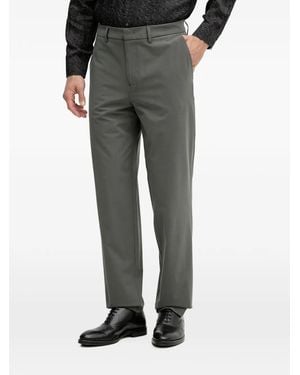 ARMANI EXCHANGE Logo-Plaque Tailored Trousers - Grey