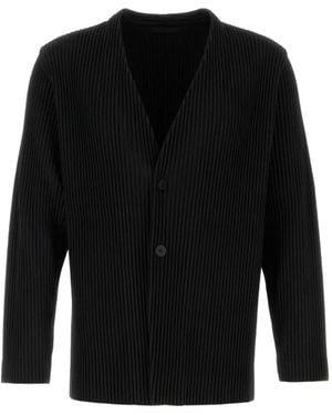 Issey Miyake Pleated Cardigan - Black