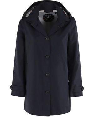 Save The Duck Single-Breasted Raincoat - Blue