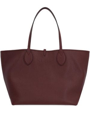 Gucci Large Totissima Reversible Leather Tote Bag - Purple