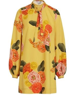 Giambattista Valli Blumenkleid Mit Schleifenkragen - Gelb