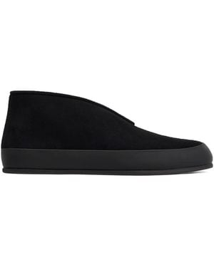 12 STOREEZ Shearling Suede Loafers - Black