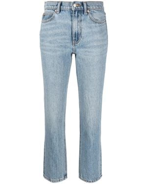 Alexander Wang Logo-Patch Cropped Jeans - Blue
