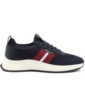 Bally Outline Striped Trainers - Blue