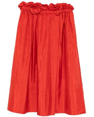 Jil Sander Ruffled Skirt - Red