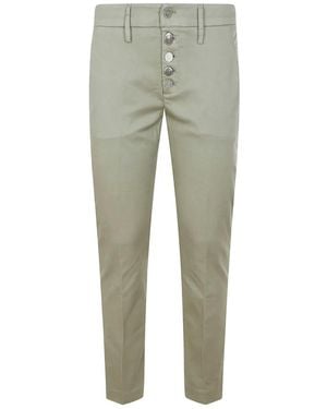 Dondup Broek Verfraaid Met Knoop - Groen