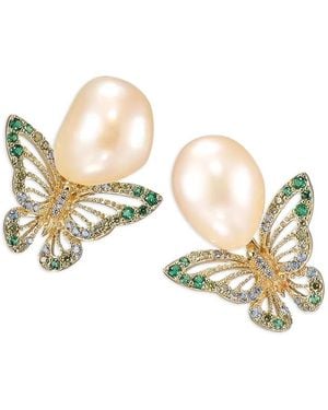 Anabela Chan Butterfly Multi-Stone Earrings - Metallic