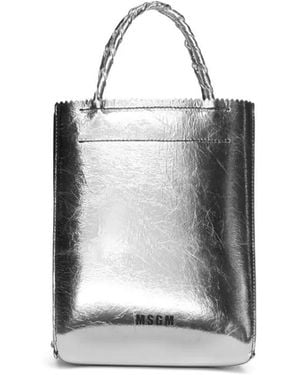 MSGM Metallic Tote Bag