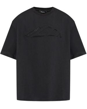 DSquared² Icon Logo-Embroidered T-Shirt - Black